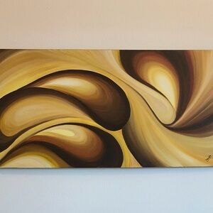 ‘Golden Temple’- Original Abstract Painting by Nardita Albright – 48” x 24”
